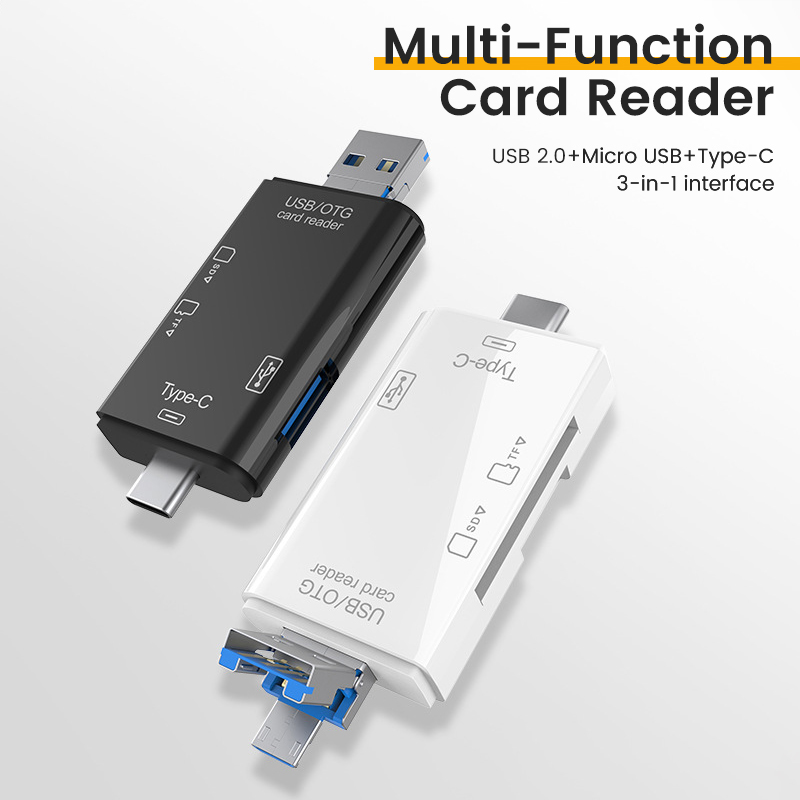 6 In 1 OTG Type C Card Reader USB 2.0 TF Micro SD Card Reader Multifunction Smart Memory Flash Drive Adapter Mobile Phone Accessories