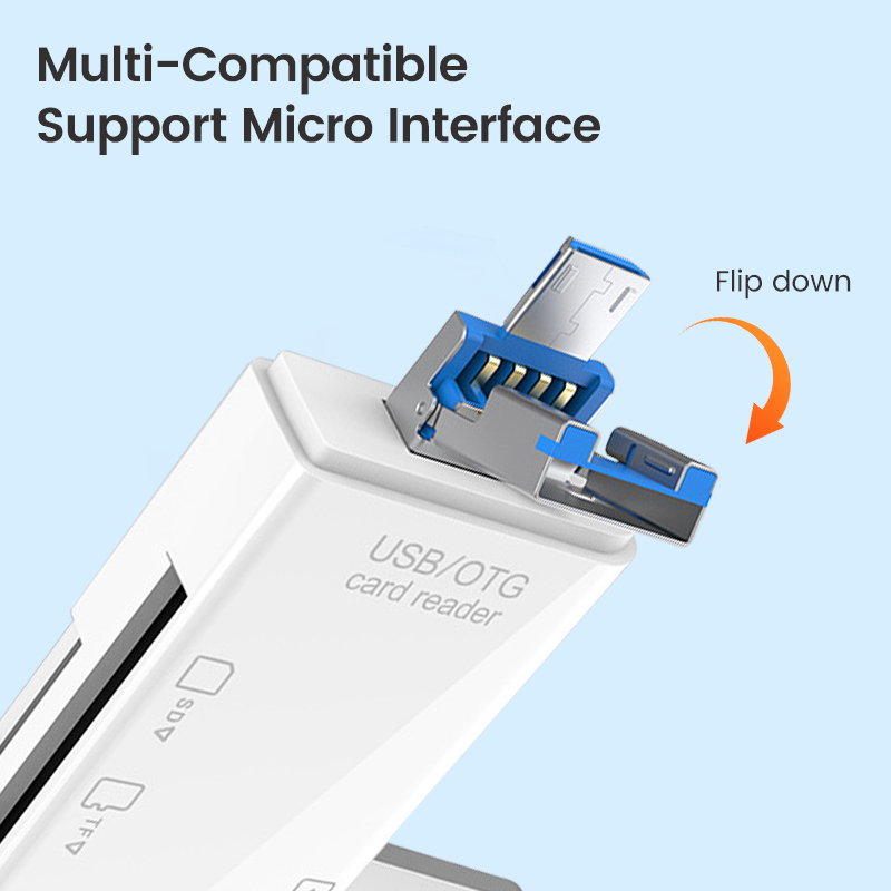 6 In 1 OTG Type C Card Reader USB 2.0 TF Micro SD Card Reader Multifunction Smart Memory Flash Drive Adapter Mobile Phone Accessories