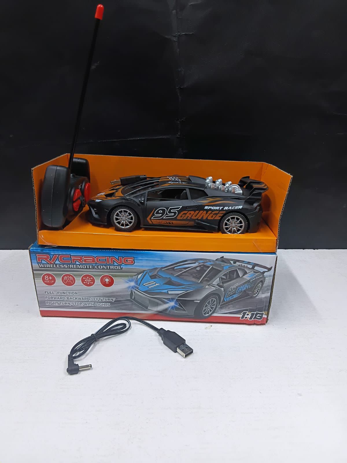 Rechargeable Portable Remote Control Kids Toy Car – High Quality Durable RC Racing Car for Boys & Girls, Electric Battery Powered Kids Driving Toy