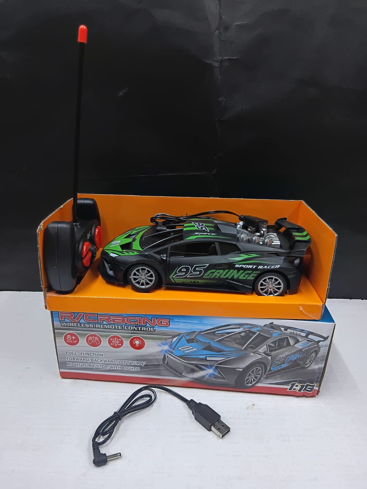 Rechargeable Portable Remote Control Kids Toy Car – High Quality Durable RC Racing Car for Boys & Girls, Electric Battery Powered Kids Driving Toy