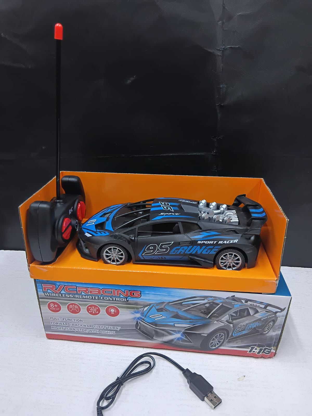 Rechargeable Portable Remote Control Kids Toy Car – High Quality Durable RC Racing Car for Boys & Girls, Electric Battery Powered Kids Driving Toy