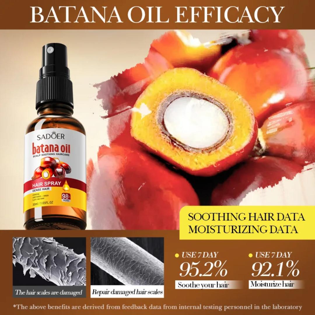Sadoer Batana Oil Hair Spray, SADOER Batana Oil Hair Spray Dense Hair Regeneneration HAir Growth Nourishing Hair Follicle Hair Straightening Strengthening Oil Travel Soft Natural Hair Strengthening