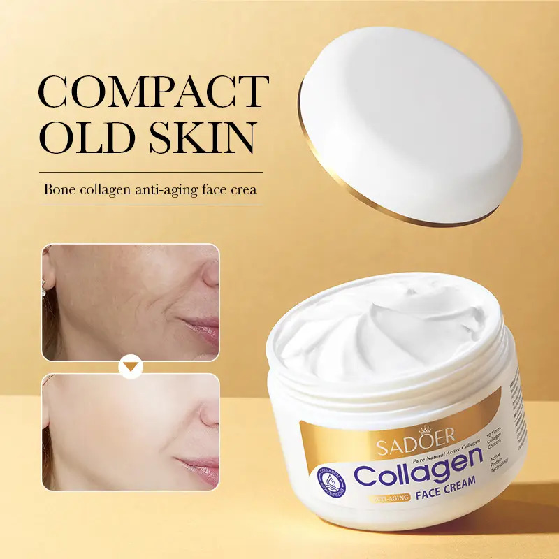 3 Pieces, Collagen Serum + Vitamin C Face Brightening Essence + Collagen Anti Aging  Face Cream ,For Face Brightening, Anti Wrinkles, Anti Aging, Moisturizing, Fade Dark Marks and Collagen Replenish