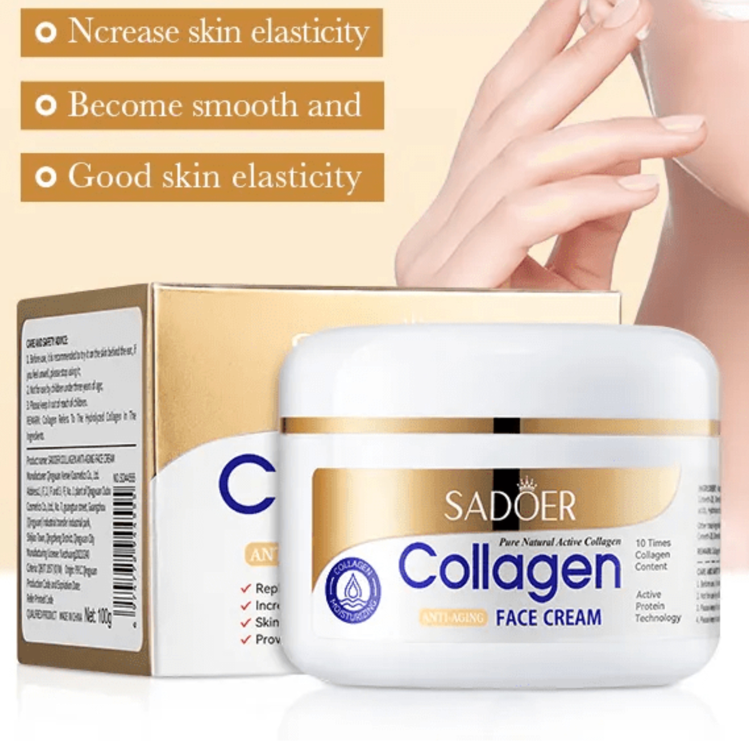 3 Pieces, Collagen Serum + Vitamin C Face Brightening Essence + Collagen Anti Aging  Face Cream ,For Face Brightening, Anti Wrinkles, Anti Aging, Moisturizing, Fade Dark Marks and Collagen Replenish