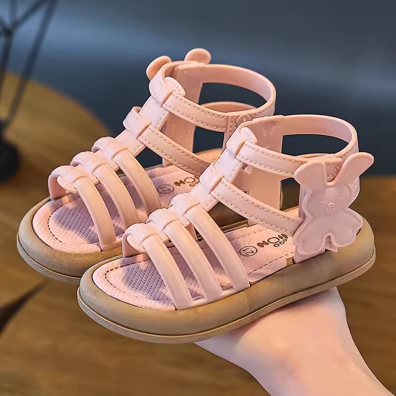 1-10Y Baby Girls Sandals Summer Children's New Cool Fashion Princess Cute Versatile Shoes for Students Flat Sandal Casual Shoe
