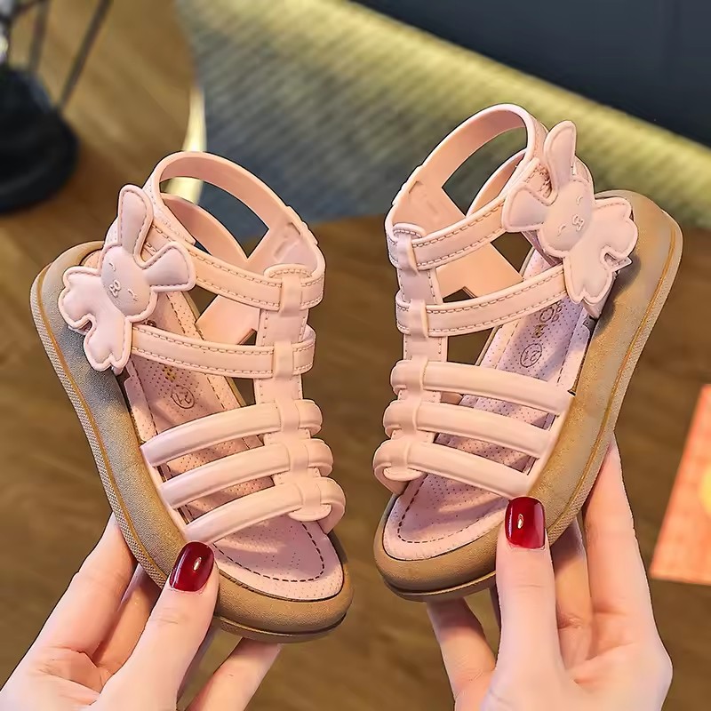 1-10Y Baby Girls Sandals Summer Children's New Cool Fashion Princess Cute Versatile Shoes for Students Flat Sandal Casual Shoe