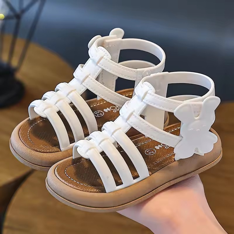 1-10Y Baby Girls Sandals Summer Children's New Cool Fashion Princess Cute Versatile Shoes for Students Flat Sandal Casual Shoe