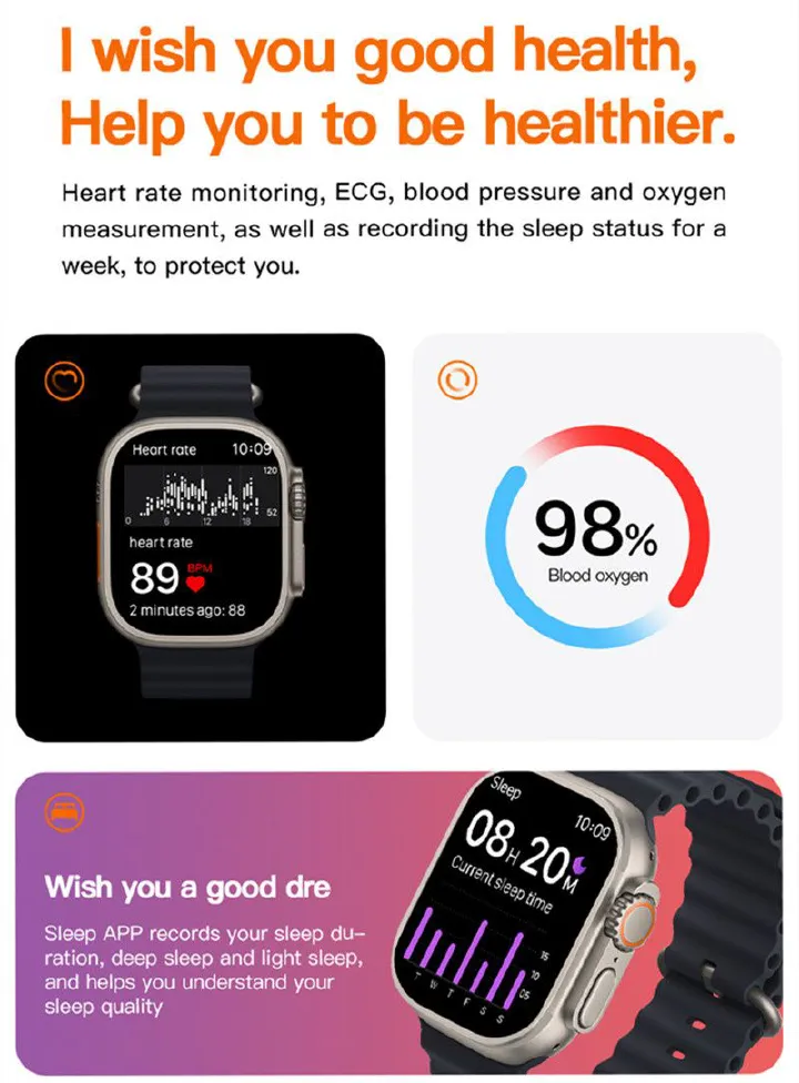 AS2 ULTRA 2.02" Women's Smart Watch 6-in-1 Luxury Gift Set 6-in-1 Gift Set Bluetooth Call Fitness Tracker IP67 iOS/Android Straps  Analog Watch