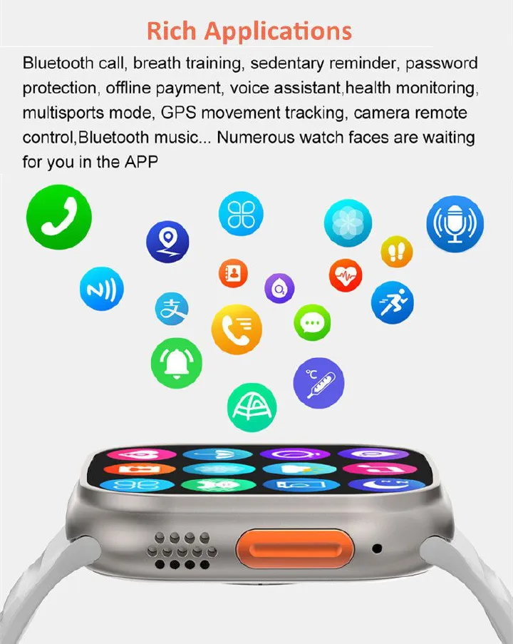 AS2 ULTRA 2.02" Women's Smart Watch 6-in-1 Luxury Gift Set 6-in-1 Gift Set Bluetooth Call Fitness Tracker IP67 iOS/Android Straps  Analog Watch
