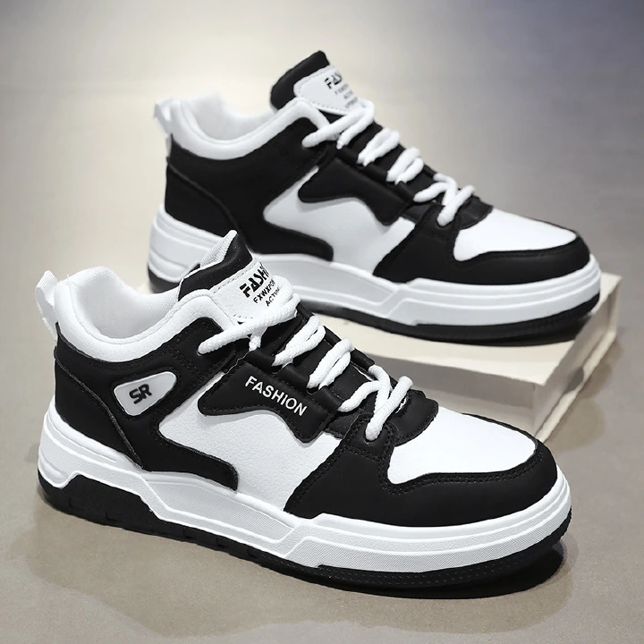 ASSKLO Fashion Men's Sneakers Men's Board Shoes Soft Leather Sneakers Men's Casual Shoes Outdoor Non Slip Lace Up Sneakers Stylish Sports Shoes Running Shoes Walking Shoes Comfortable Breathable