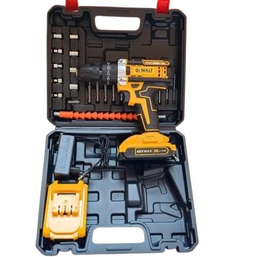 Dewalt 48V Cordless Power Drill Brushless Hammer with 2 48V Lithium Batteries + Free Accessories