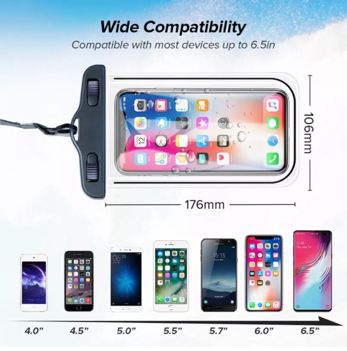 Waterproof Phone Pouch, rain Mobile Cover, Universal Waterproof Phone Case, Underwater Dry Bag for Mobile, Cash, documents, Water Proof Bag for Beach Boating Swimming Water Park
