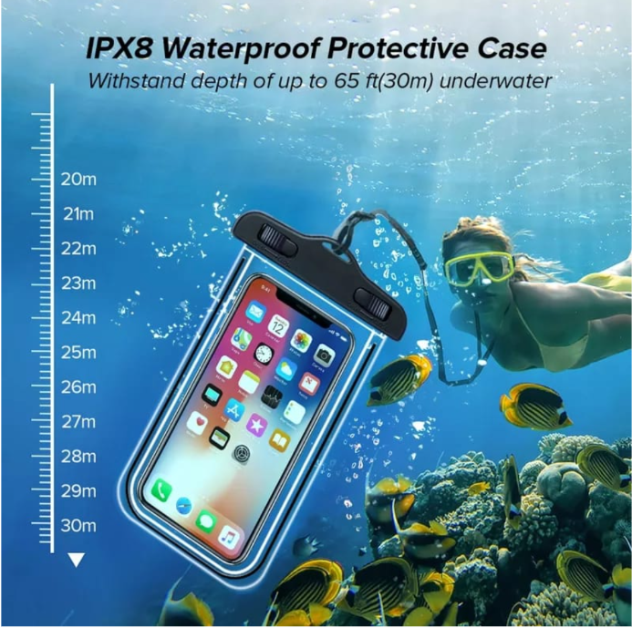 Waterproof Phone Pouch, rain Mobile Cover, Universal Waterproof Phone Case, Underwater Dry Bag for Mobile, Cash, documents, Water Proof Bag for Beach Boating Swimming Water Park