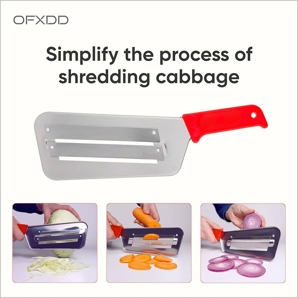Double blade slicing knife - Multi-Purpose Shredder & Cutter for Vegetables ideal for shredding cabbages, cutting crisps and wedges from cassava, cucumbers etc