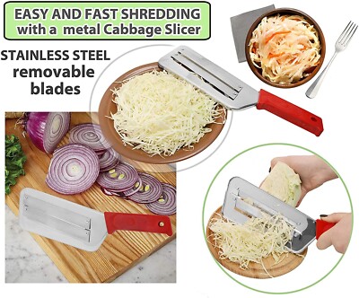 Double blade slicing knife - Multi-Purpose Shredder & Cutter for Vegetables ideal for shredding cabbages, cutting crisps and wedges from cassava, cucumbers etc