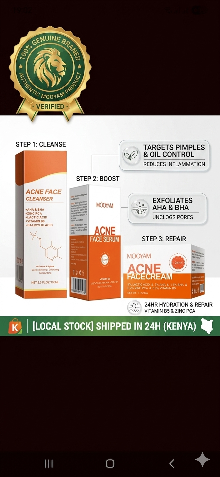 [Verified Original] Mooyam 3-in-1 Acne Treatment Set - AHA/BHA & Salicylic Acid Formula for Clear Skin, Oil Control & Pimple Removal