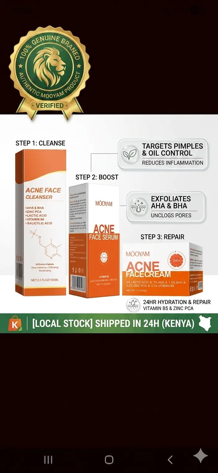 [Verified Original] Mooyam 3-in-1 Acne Treatment Set - AHA/BHA & Salicylic Acid Formula for Clear Skin, Oil Control & Pimple Removal