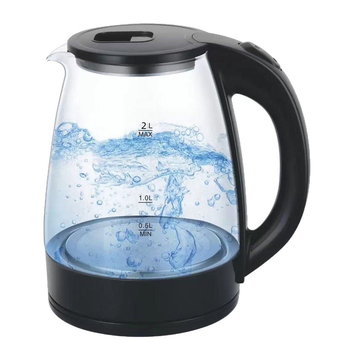 RASHNIK  RN-1161 2.0L  1500W Glass  Electric Kettle Automatically turns off when water boils  Dry & Over Heat Protection