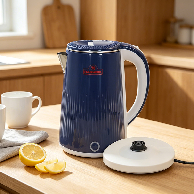 RASHNIK  RN-1156 2.3L  1500W  Electric Kettle  High Grade Steel Double walled body Dry & Over Heat Protection Automatically turns off