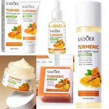 SADOER 5 IN 1 Tumeric moisturizing and skin glowing Skin Care Set:Mosturising Turmeric Set, Tumeric Cleanser + Face Serum +Face Toner + Face Cream + Tumeric Soap, With Unparelled Vitamin C