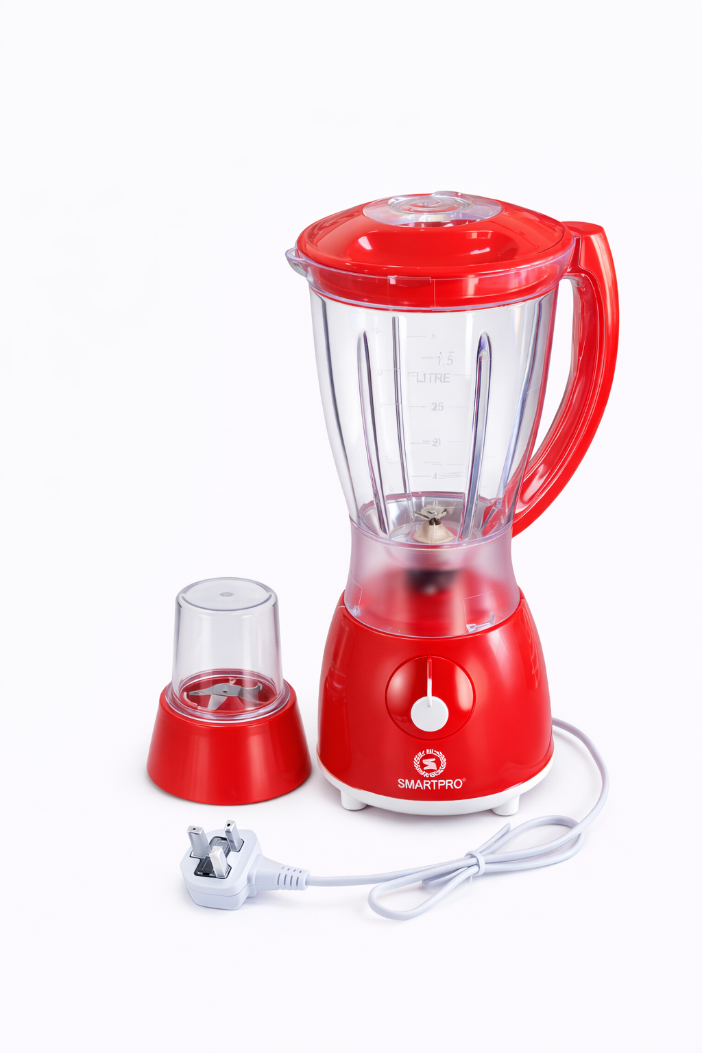 SmartPro Blender SBL-100R 1.5L 1500W – 4 Speed + Pulse, Heavy Duty Kitchen Blender with Grinder – Red