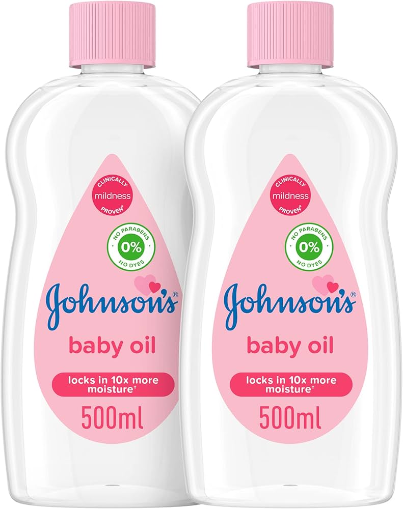 Johnson's Baby Oil, Mild, Gentle, Nourishing and Moisturising, Pure Mineral Oil to help Prevent Moisture Loss for babies,Kids & Adults, Soothing Baby Massage Oil for Dry Skin Relief Original Scent.