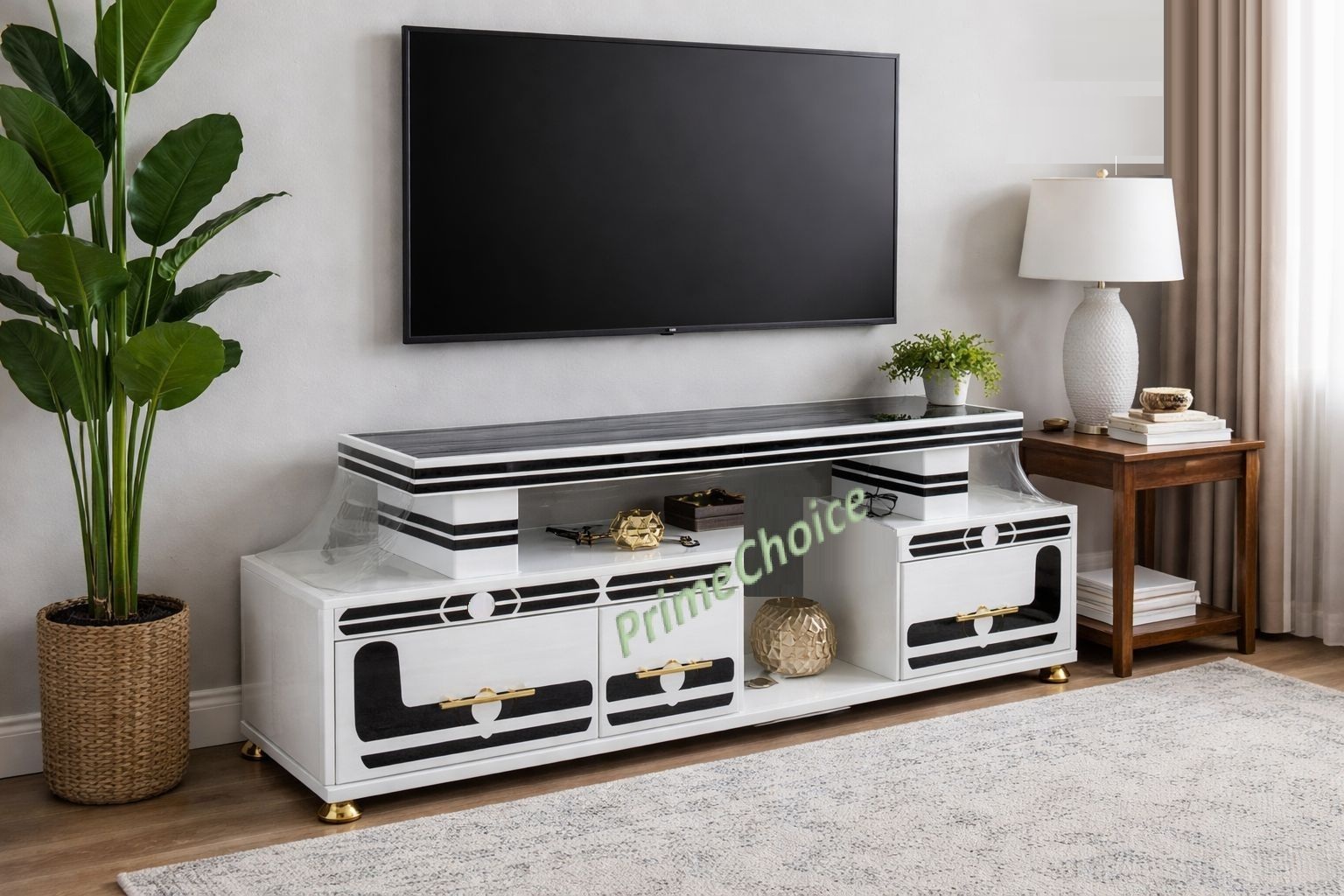 【Promotion】 Classic Modern TV Stand 5FT  With LED Lights  Can Fit upto 55 Inch TV High Quality Wooden TV Stand Stylish and Durable