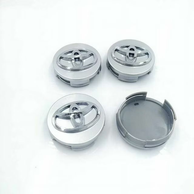 4PCS Toyota 62mm Wheel Hub Caps - Silver Chrome Logo - Premio Allion Axio Fielder Corolla Camry RAV4 Highlander Rim Center Cover