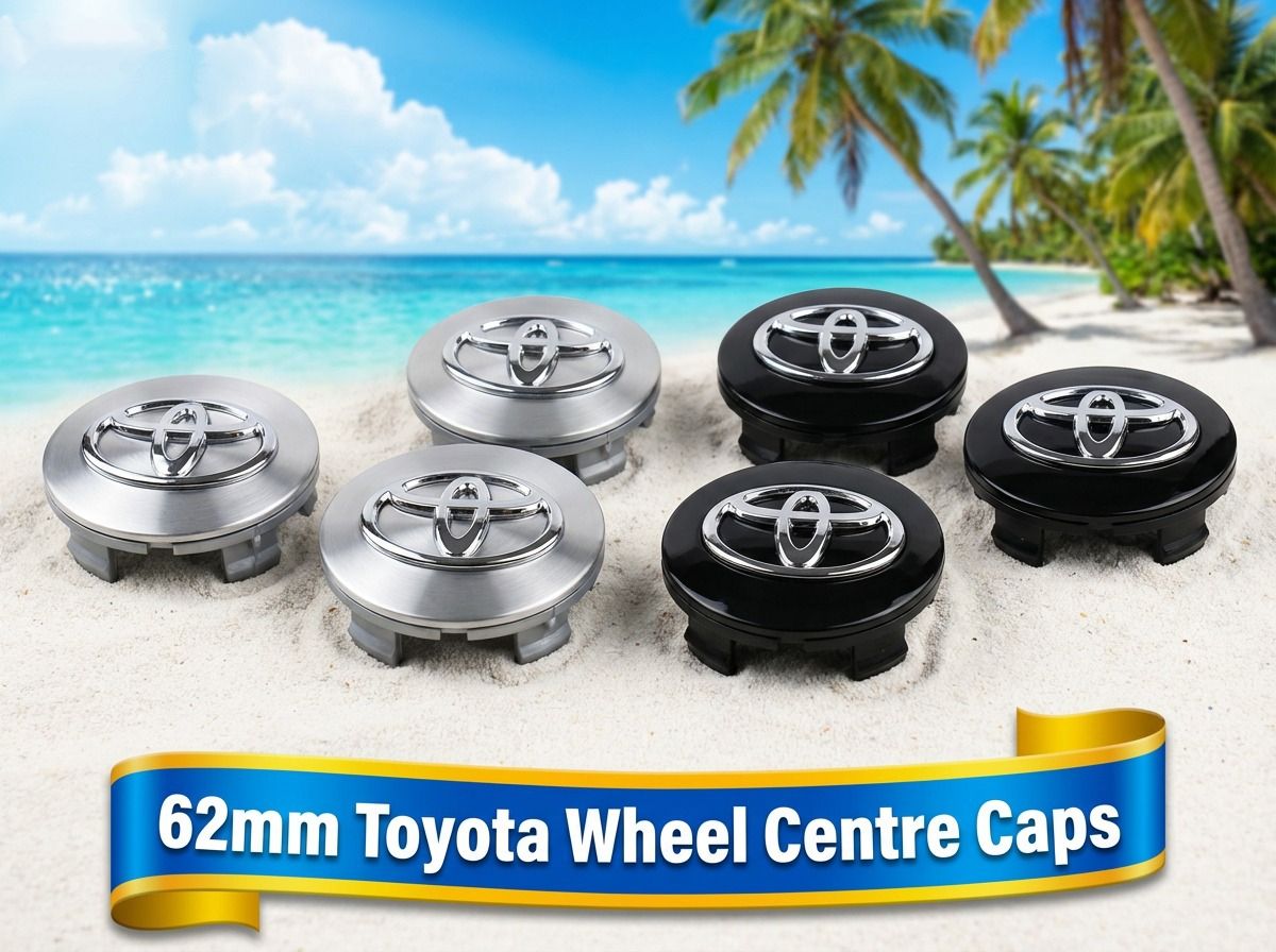 4PCS Toyota 62mm Wheel Hub Caps - Silver Chrome Logo - Premio Allion Axio Fielder Corolla Camry RAV4 Highlander Rim Center Cover