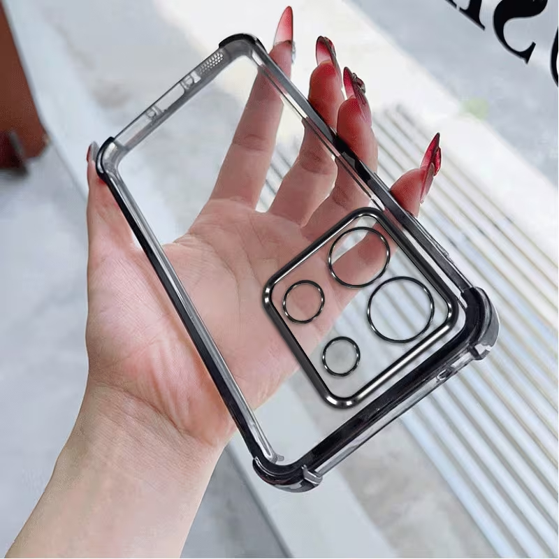 Tecno Phone Case Luxury Electroplated Clear Transparent Cover Shockproof Camera Protection Soft TPU for Tecno Spark 30C/Spark 20/Camon 20 Spark 40C Spark GO1