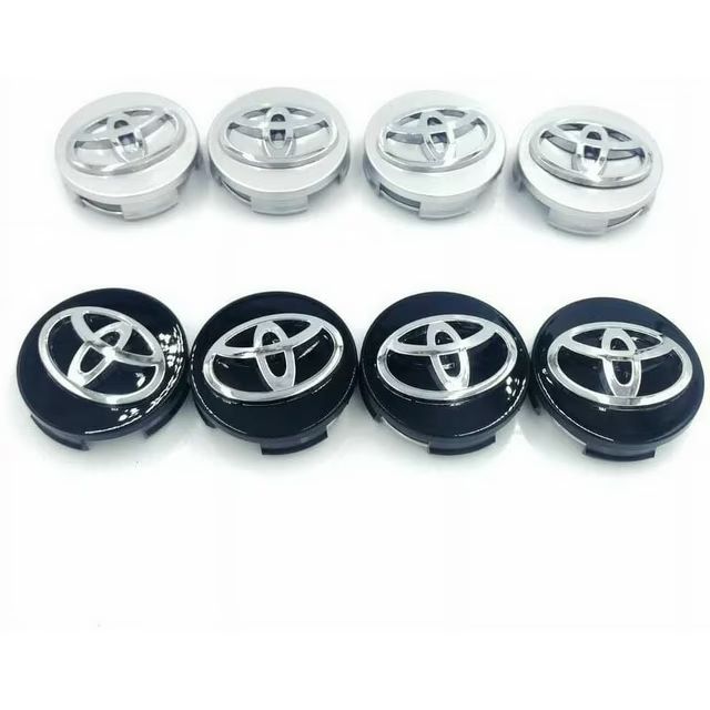 4PCS Toyota 62mm Wheel Hub Caps - Silver Chrome Logo - Premio Allion Axio Fielder Corolla Camry RAV4 Highlander Rim Center Cover