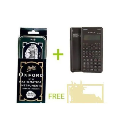 FX-82MS Scientific Calculator + Helix Oxford School Mathematical Set/Geometrical Set