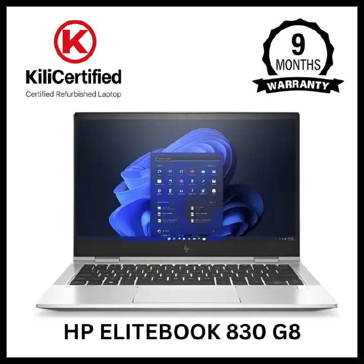 KILICERTIFIED Grade A: HP EliteBook 830 G8 | Core i5 11th Gen, 16GB RAM, 512GB SSD | 13.3" Full HD, Windows 11 Pro | Refurbished Laptop with 9 Months Warranty