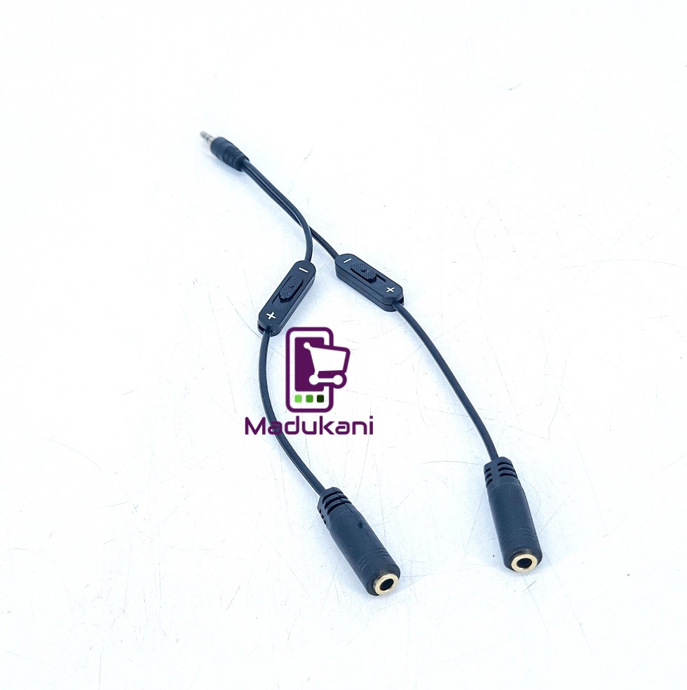 3.5mm TRRS Audio Splitter Adapter Cable with Independent Volume Sliders
