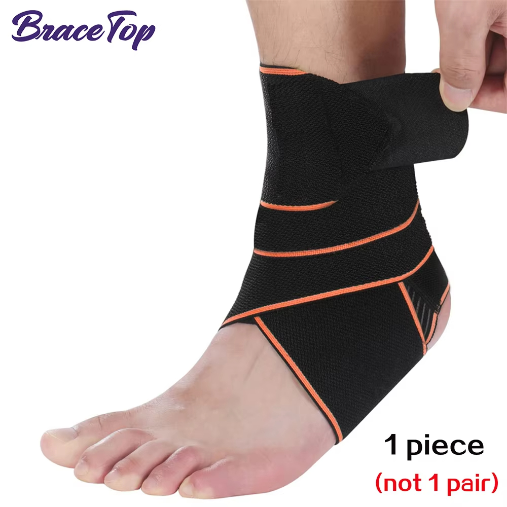 1 PCS Elastic Silicone Ankle Support Brace Strap Basketball Football Professional Ankle Brace Wraps, Adjustable Ankle Stabilizer