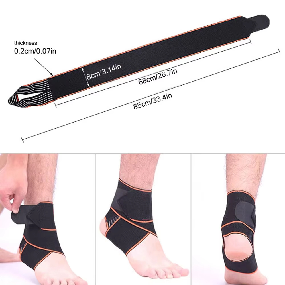 1 PCS Elastic Silicone Ankle Support Brace Strap Basketball Football Professional Ankle Brace Wraps, Adjustable Ankle Stabilizer