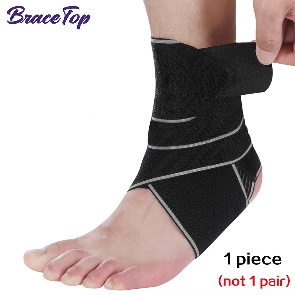 1 PCS Elastic Silicone Ankle Support Brace Strap Basketball Football Professional Ankle Brace Wraps, Adjustable Ankle Stabilizer