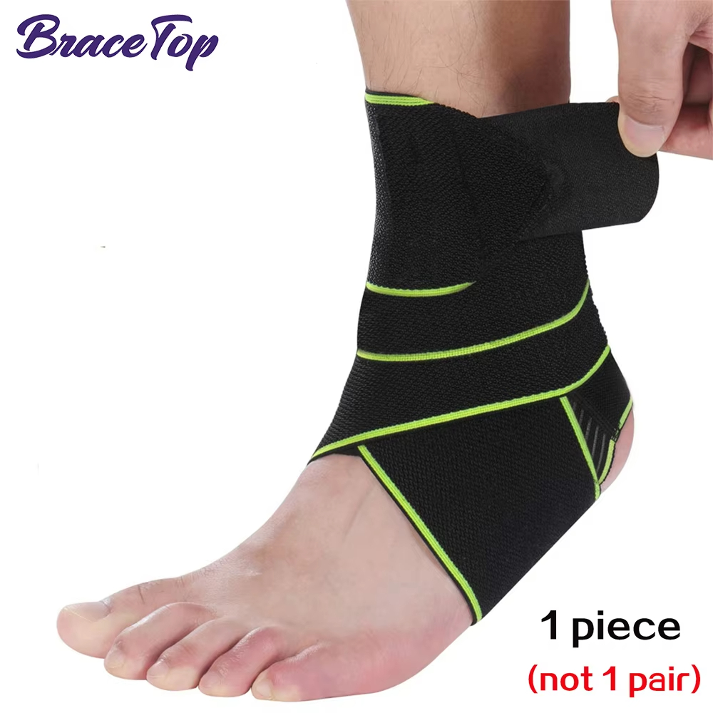 1 PCS Elastic Silicone Ankle Support Brace Strap Basketball Football Professional Ankle Brace Wraps, Adjustable Ankle Stabilizer