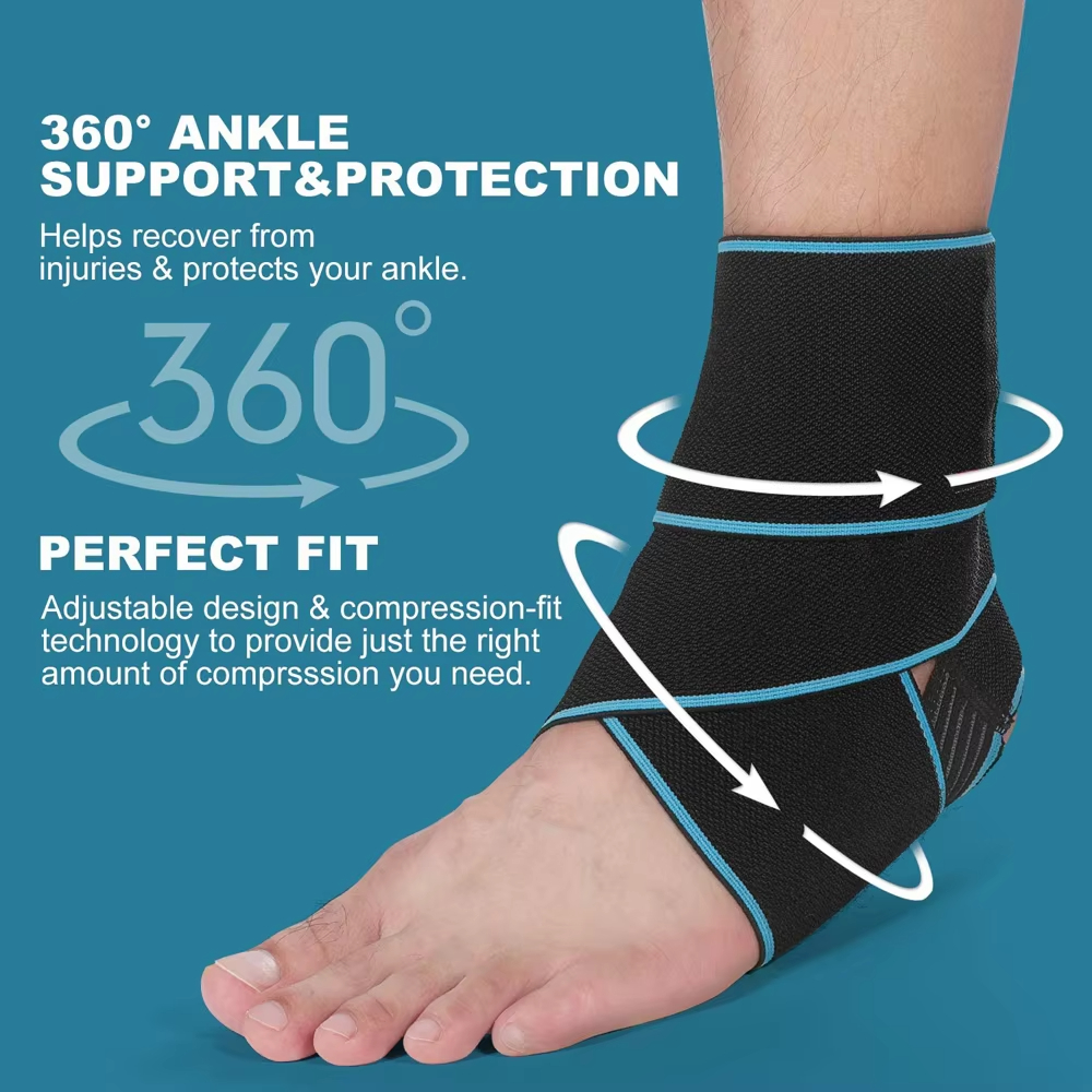 1 PCS Elastic Silicone Ankle Support Brace Strap Basketball Football Professional Ankle Brace Wraps, Adjustable Ankle Stabilizer
