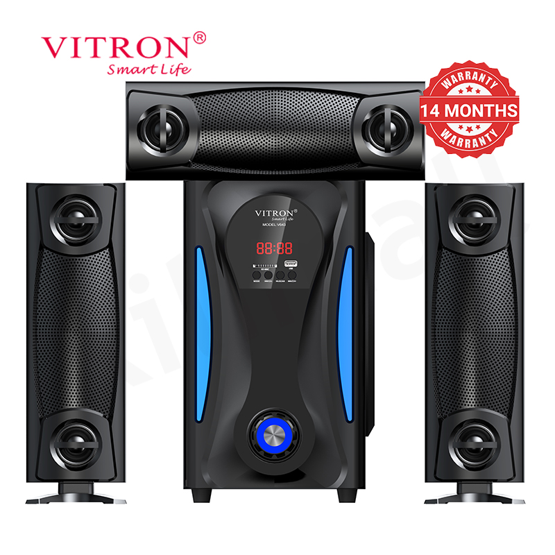 Vitron 3.1CH X-Bass Home Theatre System with Remote Control V643 Bluetooth Woofer Speaker System Subwoofer Home Audilo System USB SD MP3 FM Radio 10000W