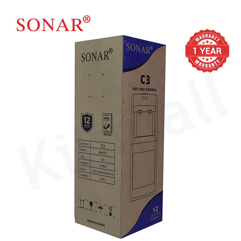 Sonar Top Loading Hot and Normal Standing Water Dispenser with Storage Cabinet Energy Saving Hot and Warm Water Dispenser SR-C3