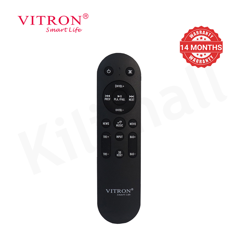 Vitron 2.1CH 17000W PMPO Dolby Sound Bar System with 6.5″ Subwoofer 90W+40W×2 RMS AUX USB Bluetooth Wired for Home Theater V66SBD