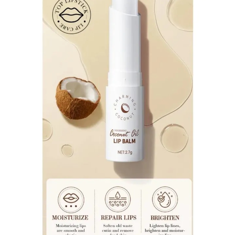 SADOER Coconut Body Wash Shower Gel + Lip Balm Amino Acid Clean gently Nourishing skin Moisturizing Fragrance Shower Gel remove dirt Remove mites Moisturize the cuticle grease control