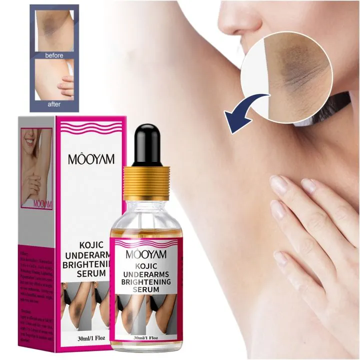 Body Whitening Underarms Armpits Whitening Kojic Acid Serum Bleach Brightening Underarm Elbow Knees Joint Removal Intimate Parts Dark Spots Melanin Snow Bleach Cream 30ml - MOOYAM