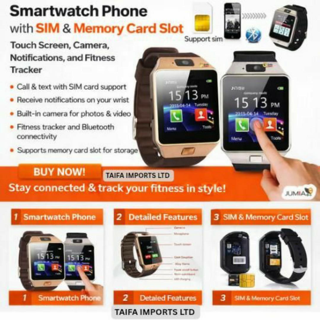 SmartFit™ Smartwatch Phone - SIM & Memory Card Slot, Heart Rate, Pedometer & Sleep Monitoring - Smart Sports Watches for Men / Ladies