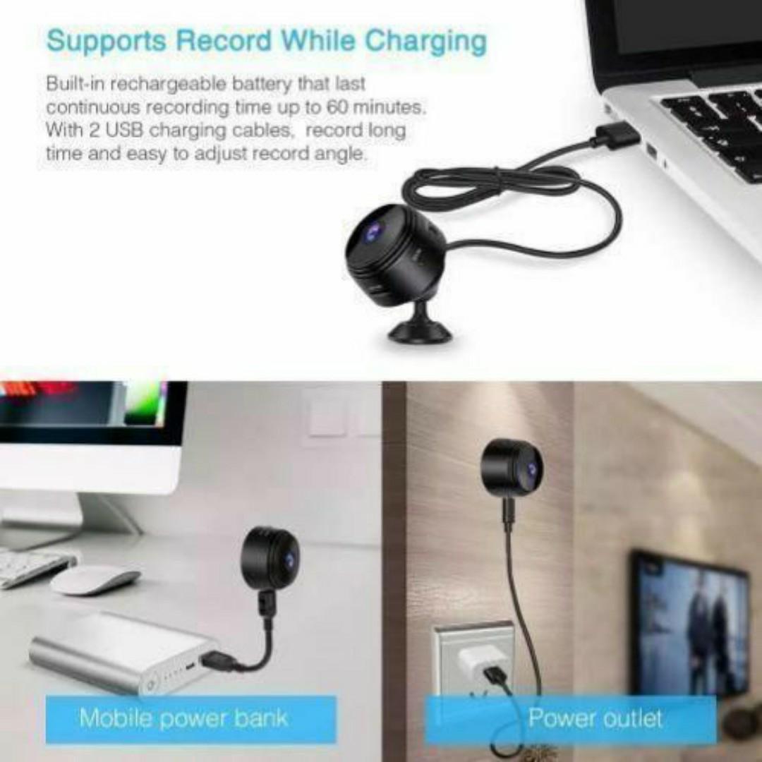 MINI SECRET WIRELESS WIFI SPY HIDDEN CCTV CAMERA WITH MOTION DETECTION - 1080P SPY SECURITY CAMERAS With Built-in 200mAh Battery