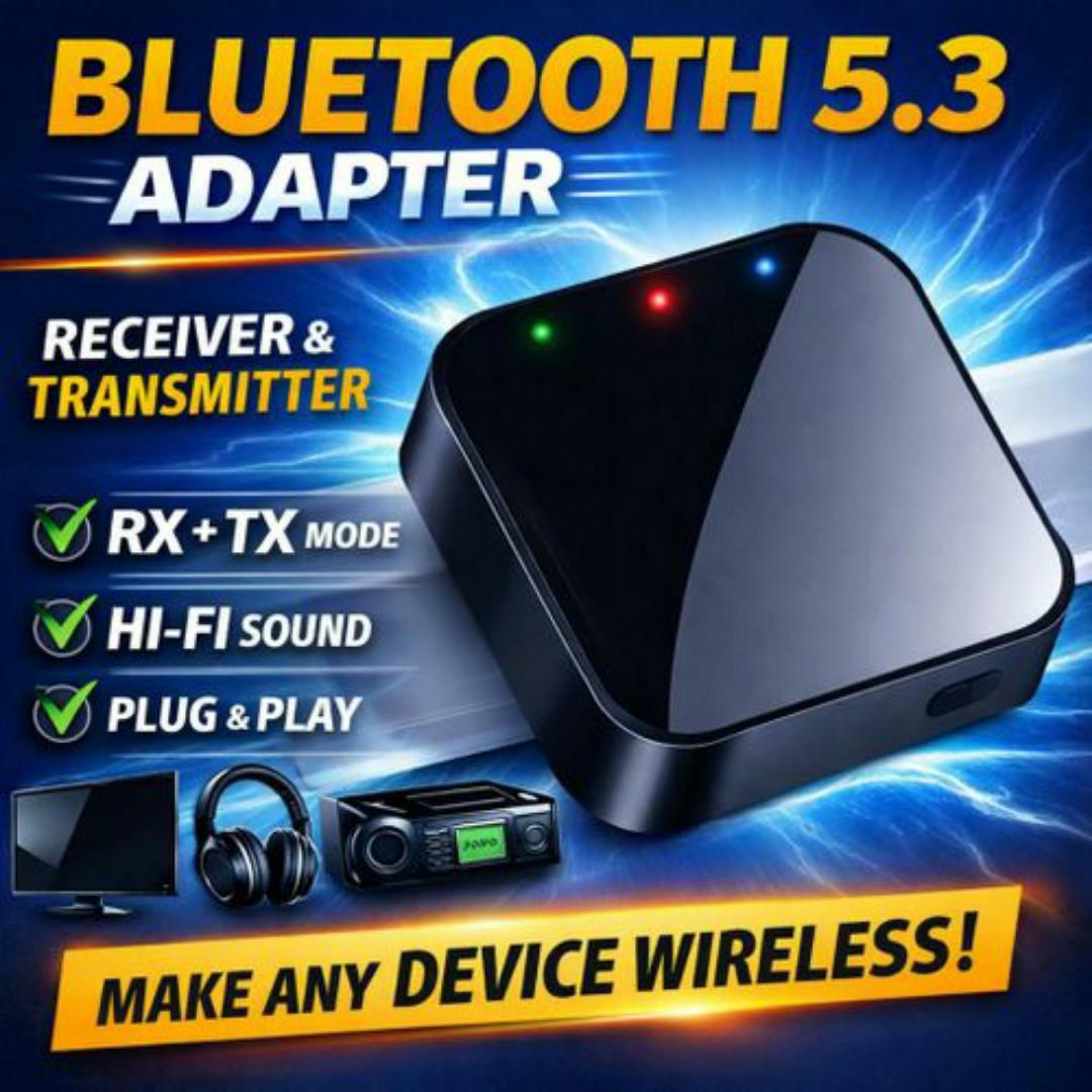 Bluetooth 5.3 Receiver & Transmitter Adapter – Turn Wired Devices Wireless, Hi-Fi Quality, Universal Compatibility