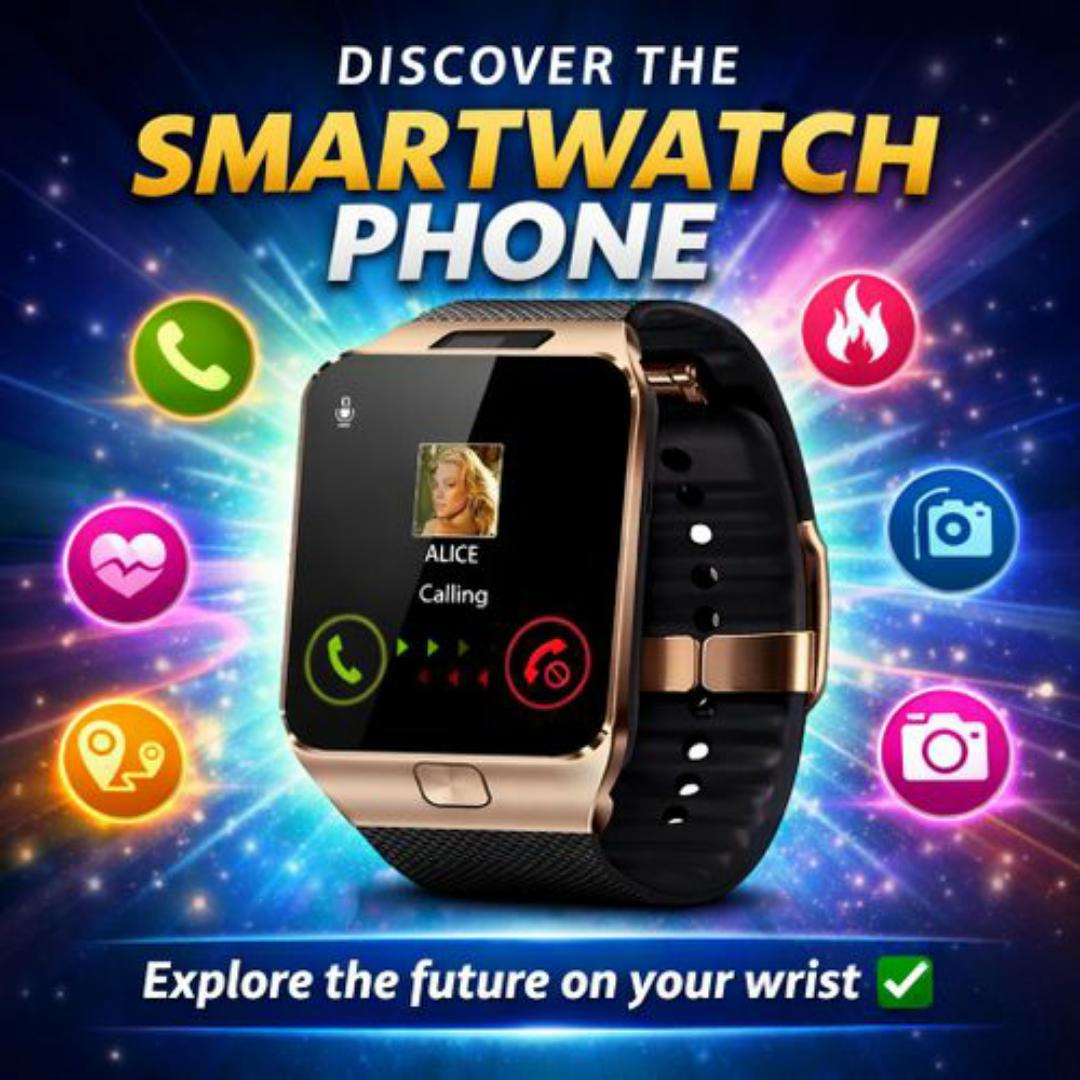 4G Smartwatch Phone - Call, SMS, Memory & SIM Card Slot, Camera, Health Monitor & Fitness Tracker - Men / Ladies