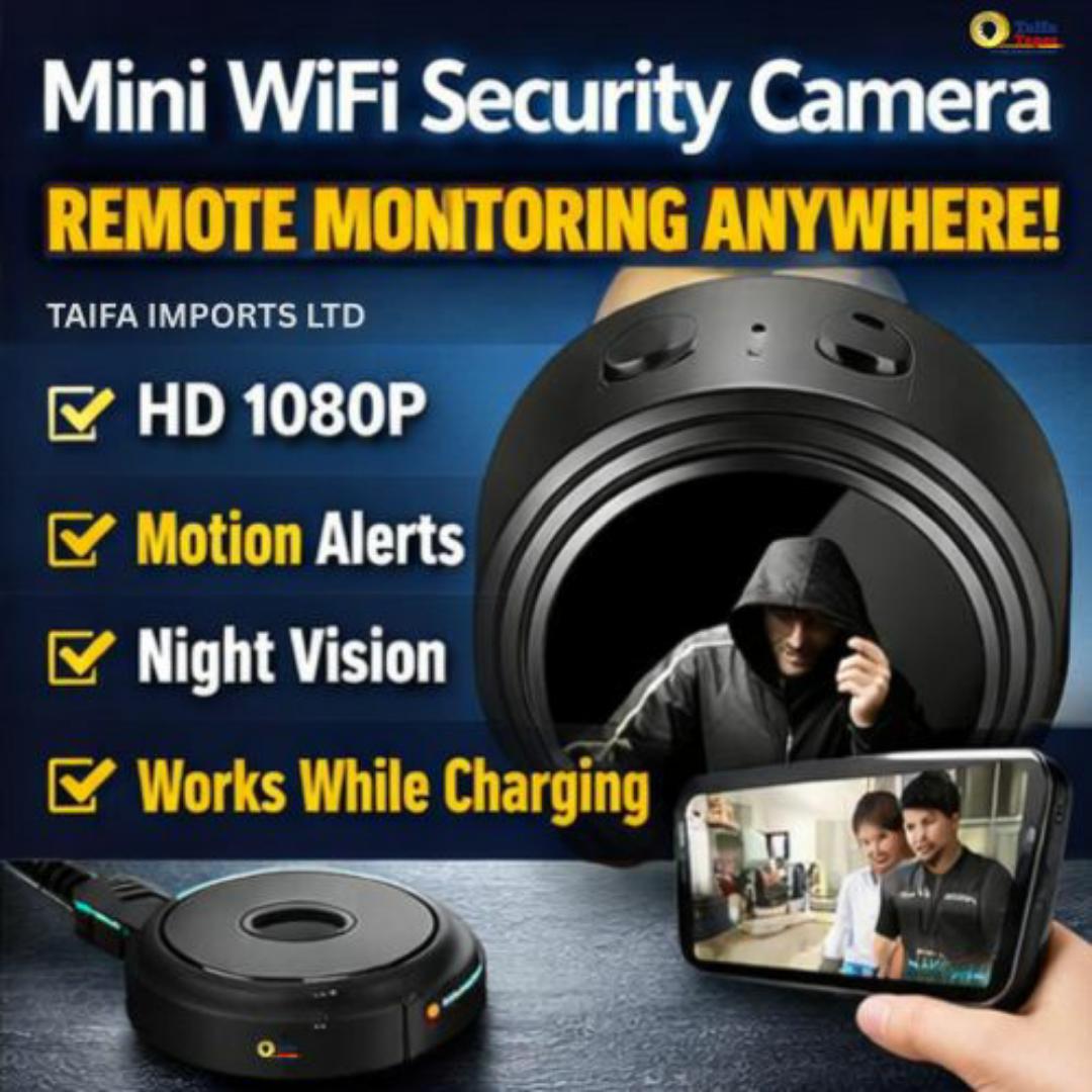 MINI SECRET WIRELESS WIFI SPY HIDDEN CCTV CAMERA WITH MOTION DETECTION  - 1080P SPY SECURITY SURVEILLANCE CAMERAS - 200mAh Built-in Battery