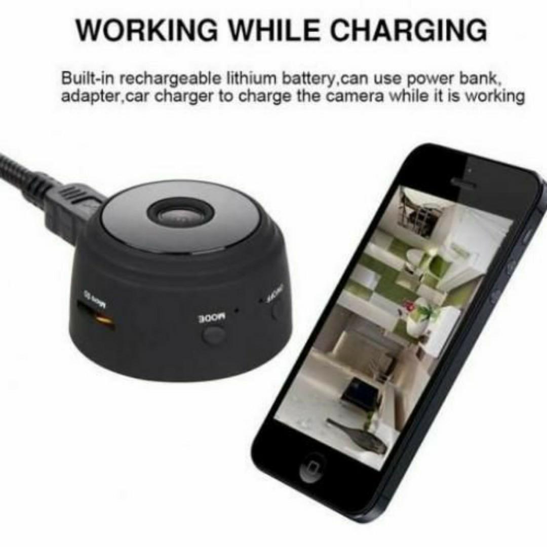MINI SECRET WIRELESS WIFI SPY HIDDEN CCTV CAMERA WITH MOTION DETECTION  - 1080P SPY SECURITY SURVEILLANCE CAMERAS - 200mAh Built-in Battery